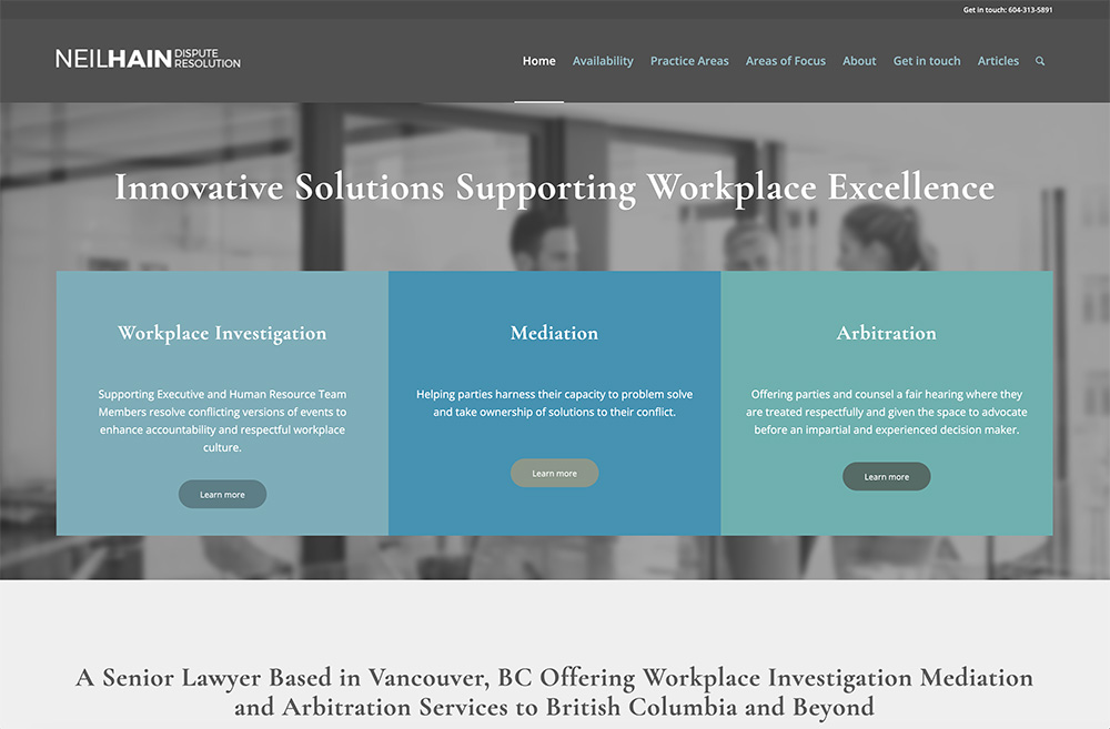 Lawyer website, mediator website design